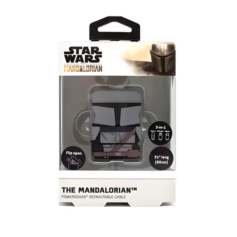ThumbsUp! The Mandalorian černá, šedá / Nabíjecí kabel / 3v1 / Lightning/Micro-USB/USB-C / 0,6 m