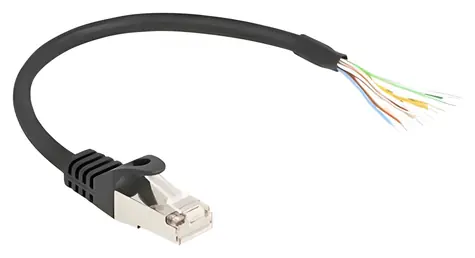 DeLock RJ-50 černý / Kabel / S/FTP / otevřené konce / 0,25 m