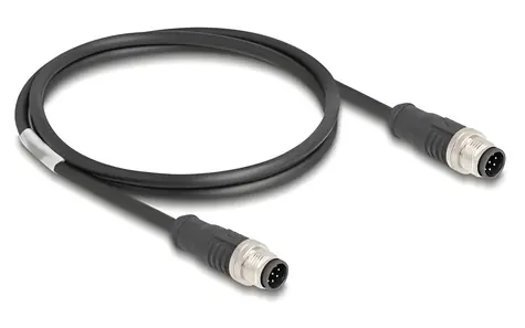 Delock M12 / Propojovací kabel / 8 pin / kódování A / Cat5e S/FTP / 1 m / PVC