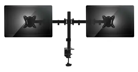 Equip černá / Stolní držák pro 2 monitory / 13-27