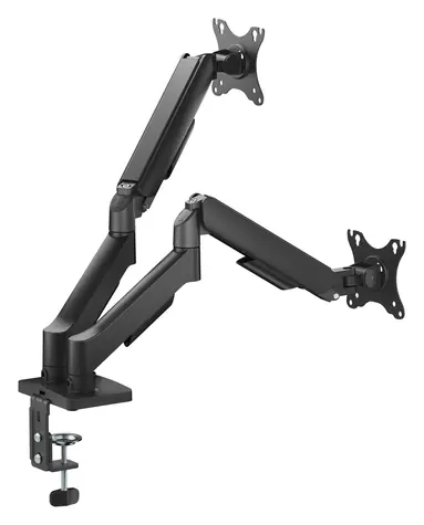 Equip černá / Stolní držák pro dva monitory / 17-32