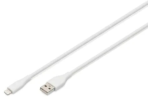 Digitus USB-A - Lightning bílý / Datový kabel / USB 2.0 / MFi certifikace / 1 m