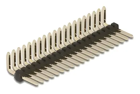 Delock kolíková lišta 20 pin černá / Kolíková lišta / rozteč 1,27 mm / pravoúhlá / 5 ks