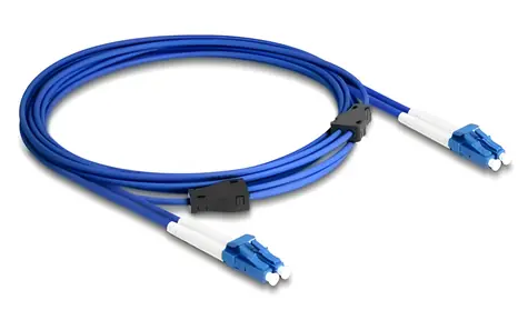 Delock LC-LC Singlemode OS2 modrá / Optický kabel / S kovovým opancéřováním / 3 m / LSZH