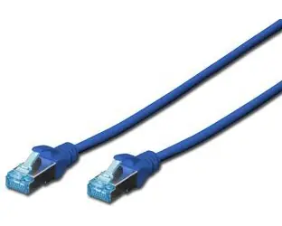 Digitus modrá / Patch kabel / Cat5e / SF/UTP / RJ45 / 0,5 m