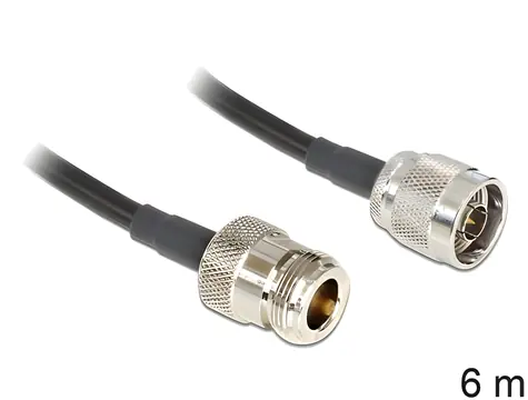 DeLock Anténní kabel N(M) - N(F) LMR195 6 m černá / Anténní kabel / 50 Ohm