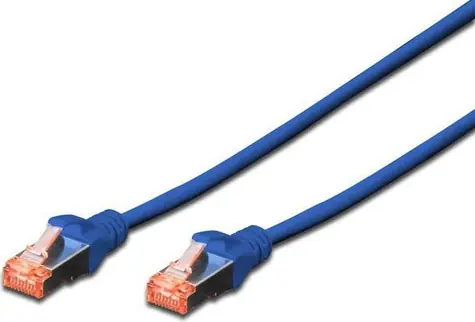 Digitus modrý / Patch kabel / Cat6 / S/FTP / 0,5 m / 2x RJ-45 / AWG 27/7