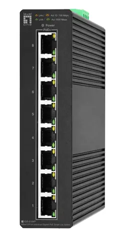 LevelOne IGS-2108P Hilbert / Switch / 8x Gigabit PoE+ / 120 W / L2 Managed / DIN