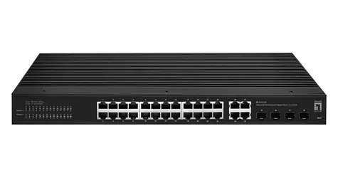 LevelOne IGS-2128 / Průmyslový switch / 24x GbE / 4x SFP/RJ45 Combo / L2 Managed