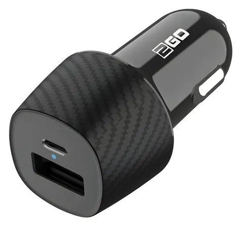 2GO 20W černá / Autonabíječka / 1x USB-A / 1x USB-C / Power Delivery