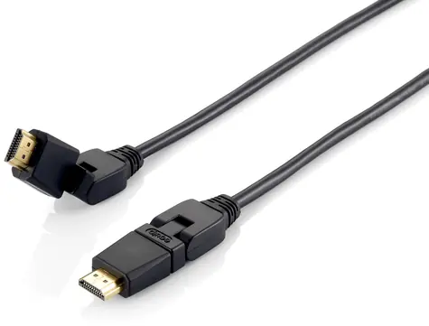 Equip HDMI 5m černý / Kabel HDMI / otočný konektor 180° / 4K 60Hz / HDMI 2.0, 18 Gbps, Ethernet