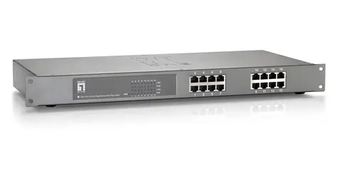LevelOne FEP-1612 / Switch / 16x PoE+ / 480W / 19