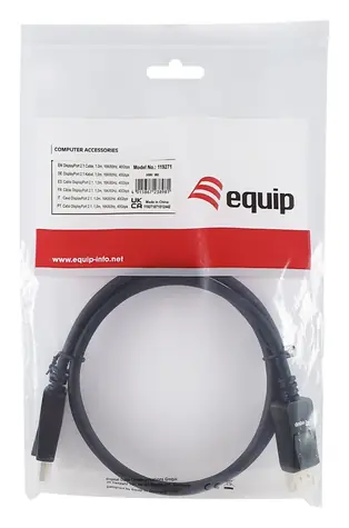 Equip černá / DisplayPort kabel / DisplayPort 2.1 / 16K/60Hz / 1 m