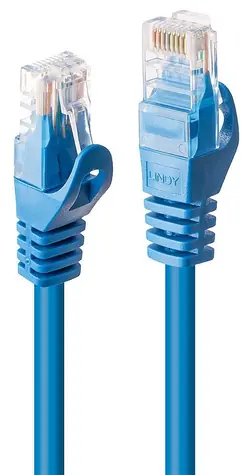 Lindy U/UTP Cat6 modrá / Síťový kabel / 1 m / RJ-45