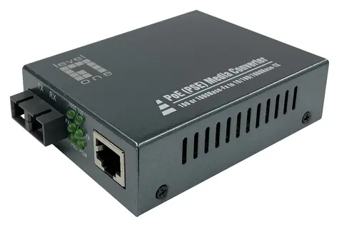 LevelOne GVT-2013 / Mediakonvertor / RJ45-SC / GE / MM / PoE 30W / 850nm / 500m