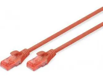 Digitus UTP Cat6 LSZH červená / Patch kabel / 2x RJ-45 / 0,25 m