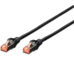 Digitus S/FTP CAT 6 černý 10 m / Síťový kabel / AWG 27/7 / RJ-45 / LSZH / 5 ks