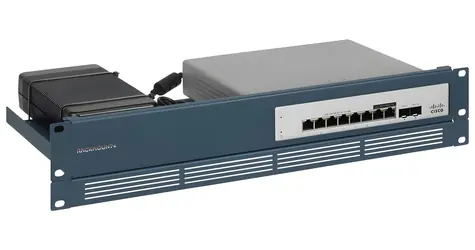 Rackmount.IT RM-CI-T18 modrá / Úchyt na firewall / Meraki MS130-8X, MS130-12X, MS120-8FP / 1.3U-2U