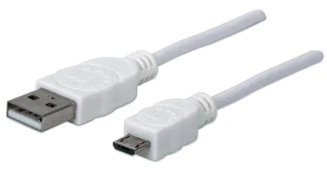Manhattan USB 2.0 A - Micro-B bílý / Kabel / 1 m / 480 Mbit/s