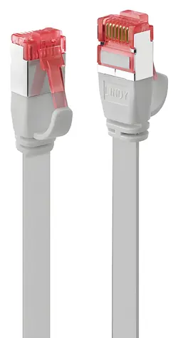 Lindy CAT6 U/FTP šedá / Patch kabel / plochý / 2 m / RJ-45