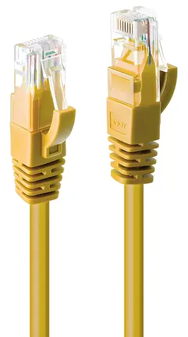 Lindy Cat6 U/UTP žlutý 0,3 m / Patch kabel / RJ-45 / Pozlacené konektory