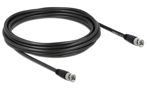 Delock BNC (M) - BNC (M) 5m černá / BNC kabel / 75 Ohm / rovný konektor