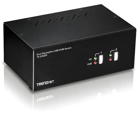 TRENDnet TK-240DP / KVM přepínač / DisplayPort 1.2 / 4K UHD / USB Hub / Audio