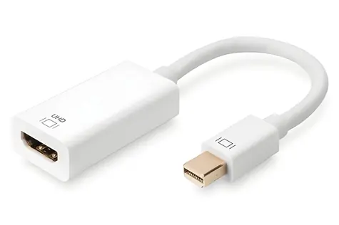 Digitus mini DisplayPort - HDMI bílá / Redukce / aktivní / 4K 60Hz / HDCP 2.2 / 0,2 m