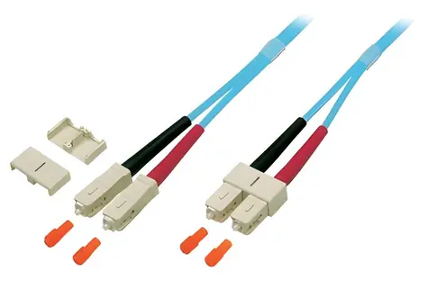 EFB SC-SC tyrkysová / Optický patch kabel / OM3 / duplexní / LSZH / 15 m