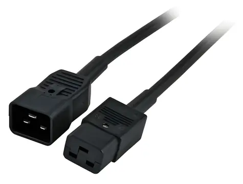 EFB C20-C19 černá / Prodlužovací kabel / 1,8 m / 16 A / 250 V