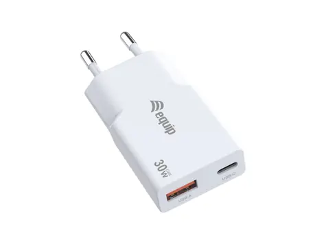 Equip GaN Slim bílá / Nabíječka / USB-C PD3.0 / USB-A QC3.0 / 30 W