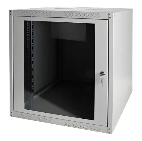 Digitus Dynamic šedá / Nástěnný rozvaděč / 12U / 638,4x600x450 mm / skleněné dveře / IP20
