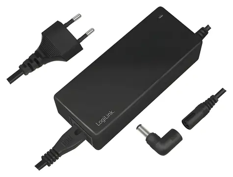 LogiLink Compact černá / Napájecí adaptér pro notebook / univerzální / 90 W / 100-240 V