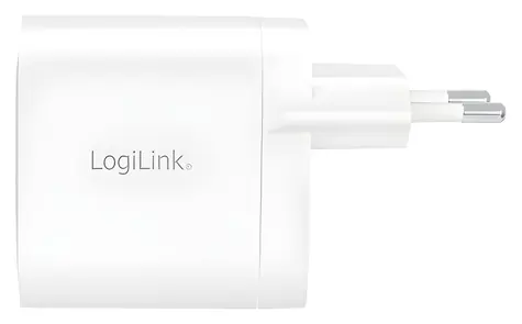 LogiLink bílá / Nabíjecí adaptér / 1x USB-A / 1x USB-C / GaN / 40W