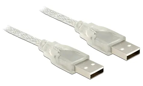 DeLock USB-A - USB-A transparentní / Kabel / USB 2.0 / 0,5 m