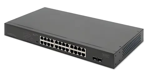 Digitus DN-95348-2 / Switch / 24x Gigabit RJ-45 / 2x SFP uplink / PoE 370 W / Unmanaged