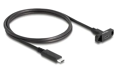 Delock USB-C 10 Gbps 1 m černá / Prodlužovací kabel / USB 3.2 Gen 2 / panelová zásuvka - zástrčka