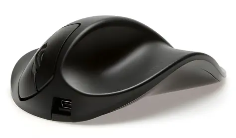 BakkerElkhuizen HandShoeMouse L pravá černá / Ergonomická bezdrátová myš / RF Wireless / 1000 DPI / dobíjecí baterie