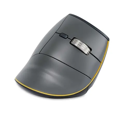 BakkerElkhuizen FastForward šedá / Ergonomická bezdrátová myš / Bluetooth 5.1 / 2.4 GHz / USB-C / 8 tlačítek