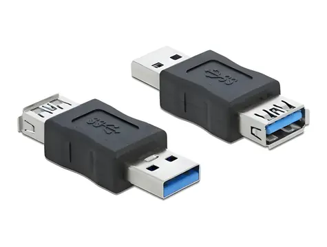 DeLock černá / Adaptér / USB 3.0 Typ-A (M) na USB 3.0 Typ-A (F) / blokace přenosu dat / 900 mA