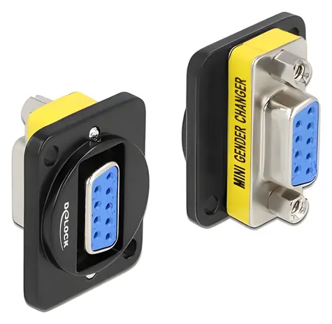 Delock D-Typ modul DB9 - DB9 černá / Redukce / plochá / plast