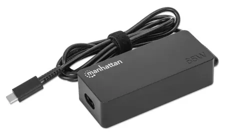 Manhattan 65W USB-C černá / Napájecí adaptér / Power Delivery 3.0 / 100-240 V / 1,2 m kabel