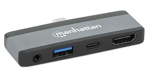 Manhattan šedá / Dokovací stanice / USB-C / HDMI 4K / USB-A 3.2 Gen2 / PD 100W