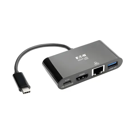 Eaton Tripp Lite U444-06N-H4GUB-C černá / Multiportový adaptér / USB-C / 4K HDMI / RJ-45 / PD nabíjení