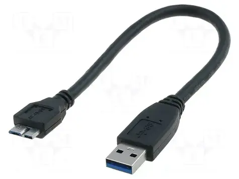 Digitus USB 3.0 černá / USB kabel / USB A - Micro USB B / 0,25 m