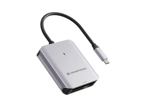 Conceptronic šedá / Čtečka paměťových karet / USB-C 3.2 Gen 2 / SD / microSD / CFast 2.0 / 10 Gbps