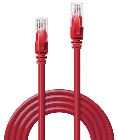Lindy červená / Patch kabel / Cat6 U/UTP / RJ45-RJ45 / 3 m