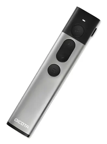 Dicota Wireless Presenter černá, šedá / Prezentátor / zelený laser / 2,4 GHz / dosah 30 m