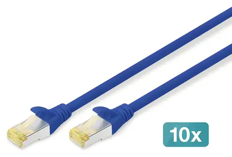 Digitus Cat6a S/FTP 2m modrá / Patch kabel / 10 ks / AWG26 / RJ-45