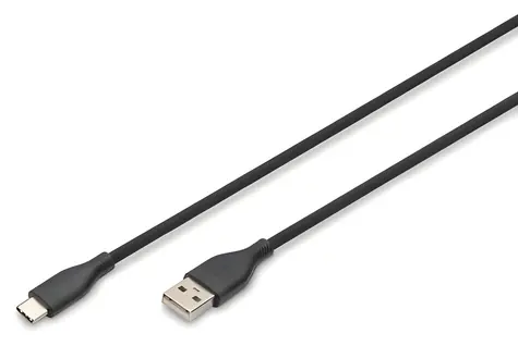 Digitus USB-C - USB-A černá / USB kabel / Silikonový / 0,5 m / USB 2.0 / Power Delivery 60W